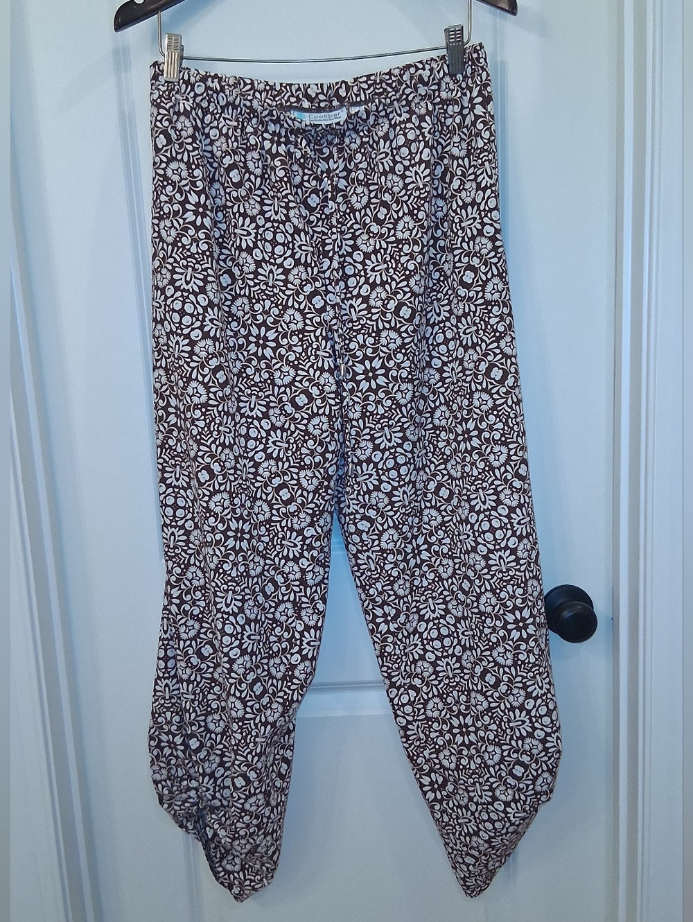 Coolibar Brown and White Floral Print Sun Protective Pants